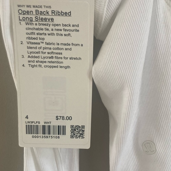 Lululemon open backed ribbed long sleeve top - Picture 8 of 9